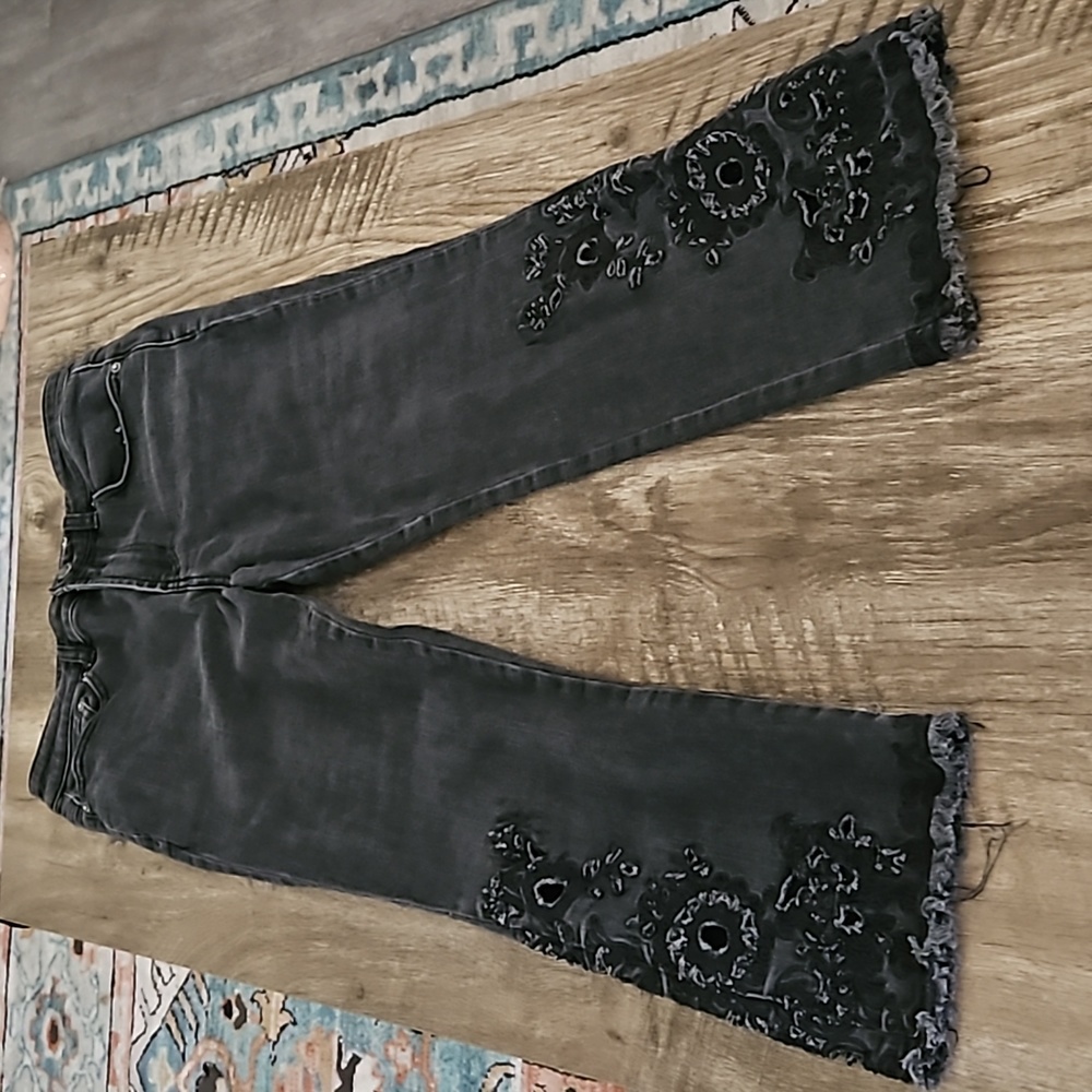 Free People Black cutout jeans 29